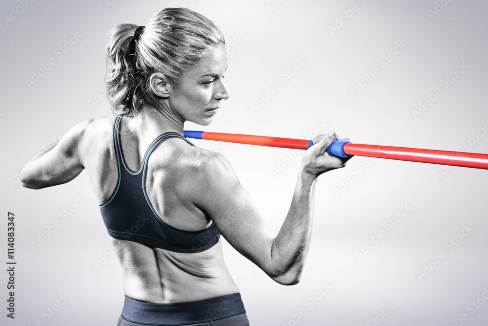 Composite image of athlete preparing to throw javelin Composite image of athlete preparing to throw javelin
