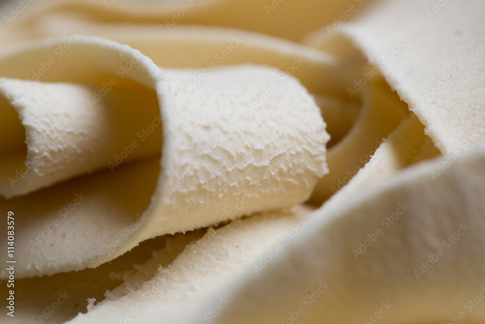 Homemade fettuccine pasta