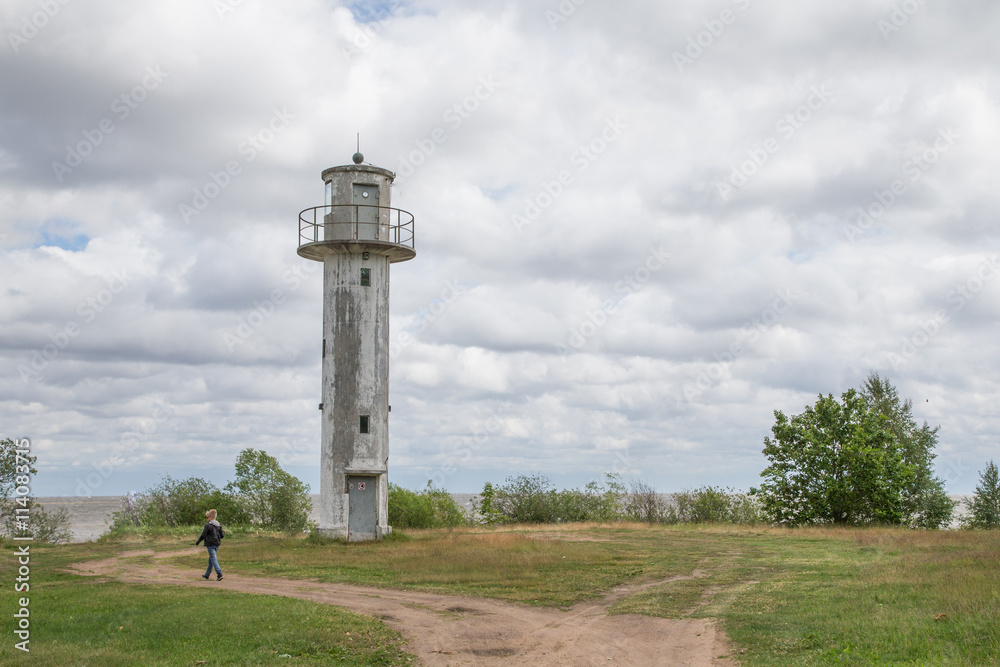 Lighthouse in Nina village by lake Peipus, in Estonia