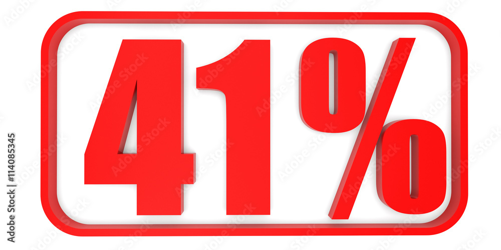 Discount 41 percent off. 3D illustration. Discount 41 percent off. 3D illustration.