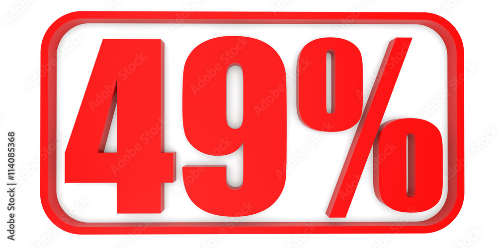 Discount 49 percent off. 3D illustration. Discount 49 percent off. 3D illustration.