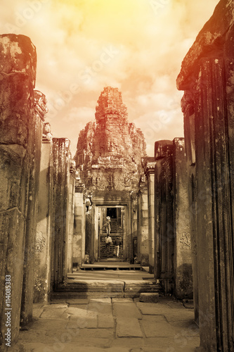 Ancient castle, Angkor Thom in Cambodia photo