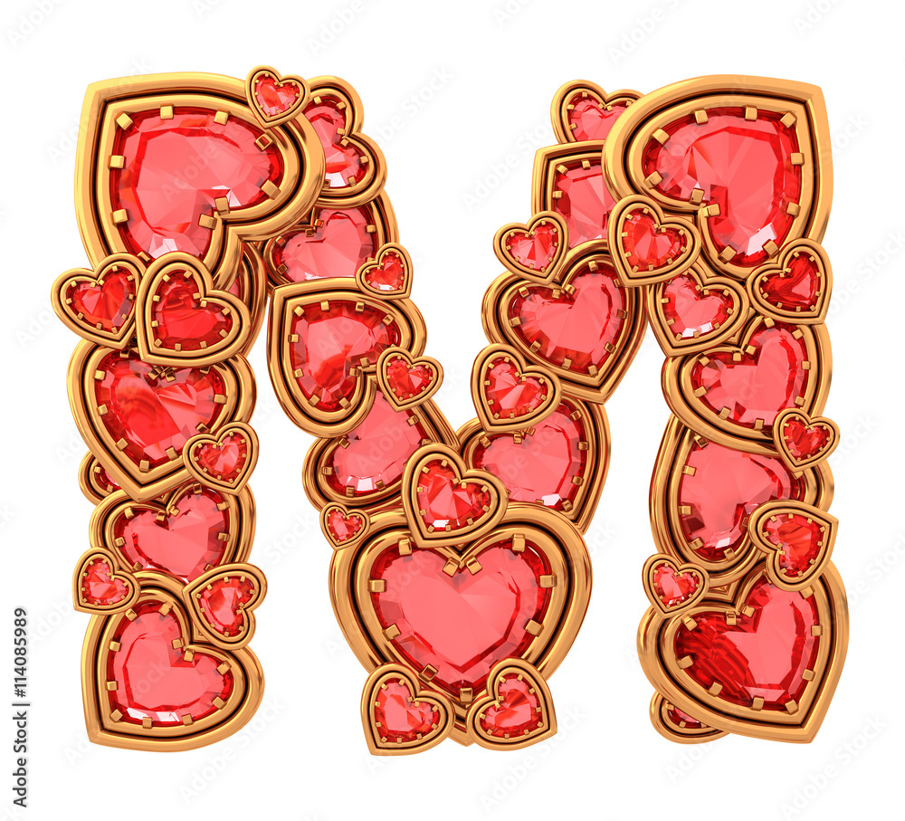 Ruby heart in gold font
Ruby heart in gold font