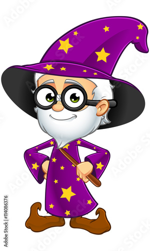 Old Wizard In Purple Character