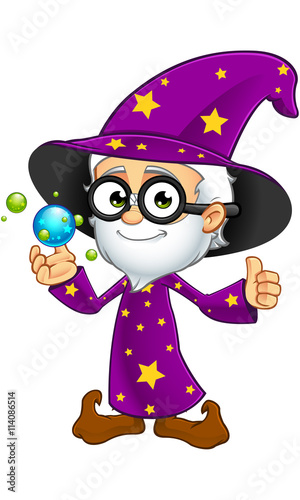 Old Wizard In Purple Character