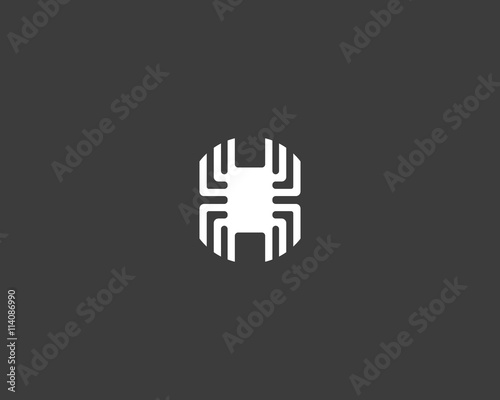 Technology logotype. Electronic vector logo. Chip symbol.