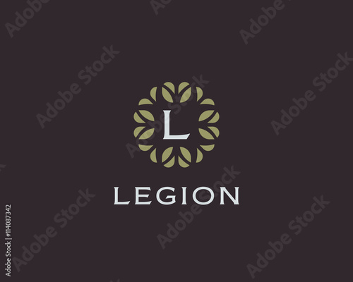 Premium monogram letter L initials logo. Universal symbol icon vector design. Luxury abc leaf logotype.