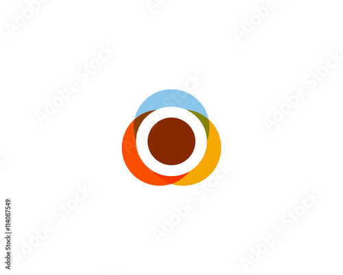 Color letter o logo icon vector design.