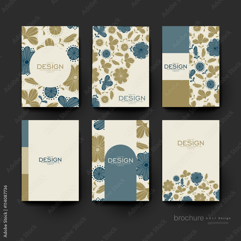 floral background vector brochure template. Flyer Layout
