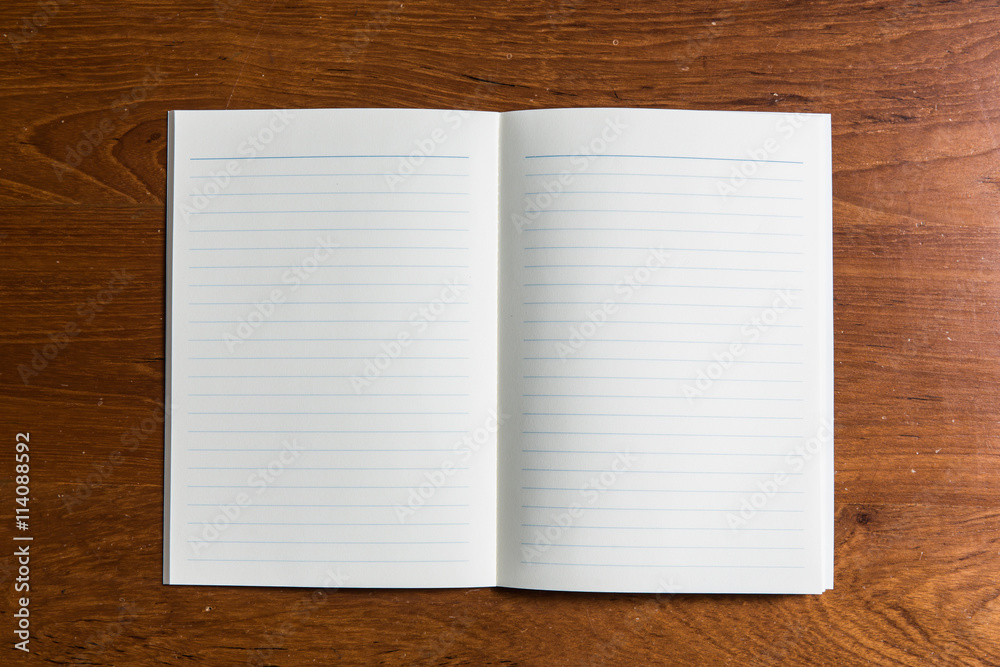 Blank open book on office table Blank open book on office table