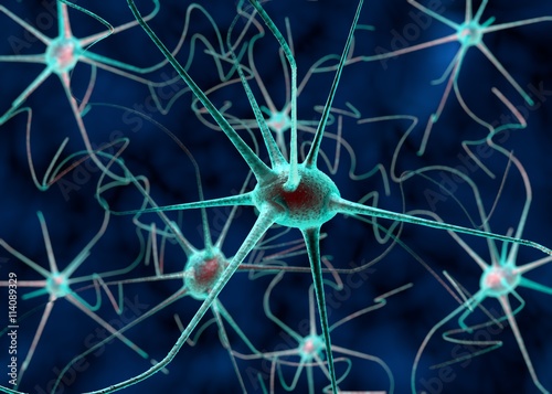 3D illustration of a nerve cell photo