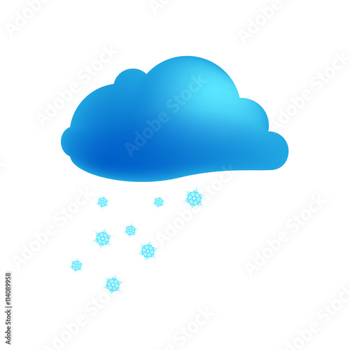 Weather icon of snow cloud Vector Illustration. Cloud with falling snow