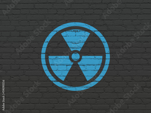 Science concept: Radiation on wall background