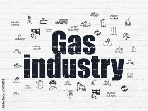 Industry concept  Gas Industry on wall background