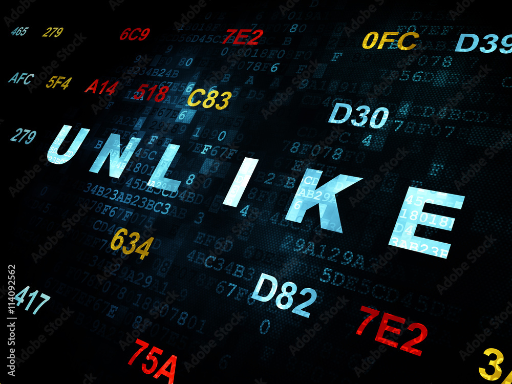 Social network concept: Unlike on Digital background Social network concept: Unlike on Digital background