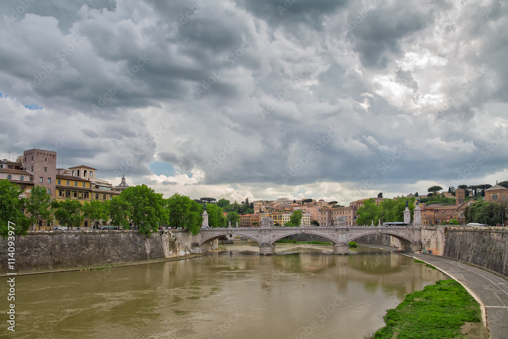 The Roman landscape with clouds