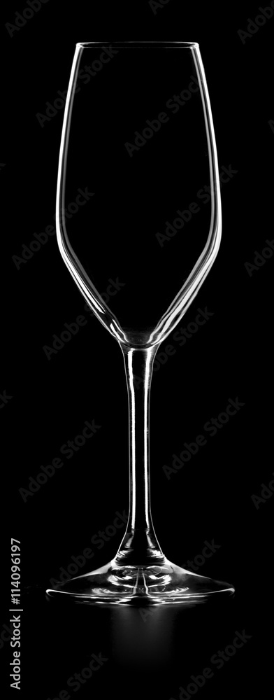 Champagne flute silhouette - isolated on black Champagne flute silhouette - isolated on black