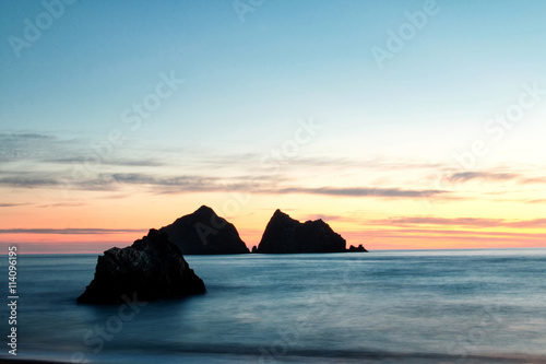 Sunset in Holywell bay near Newquay in Cornwall