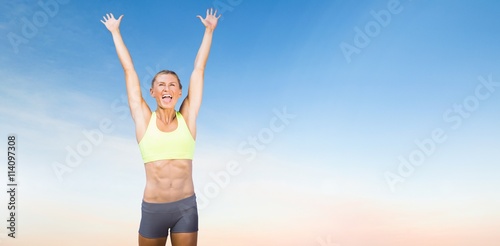 Woman cheering for success  © vectorfusionart