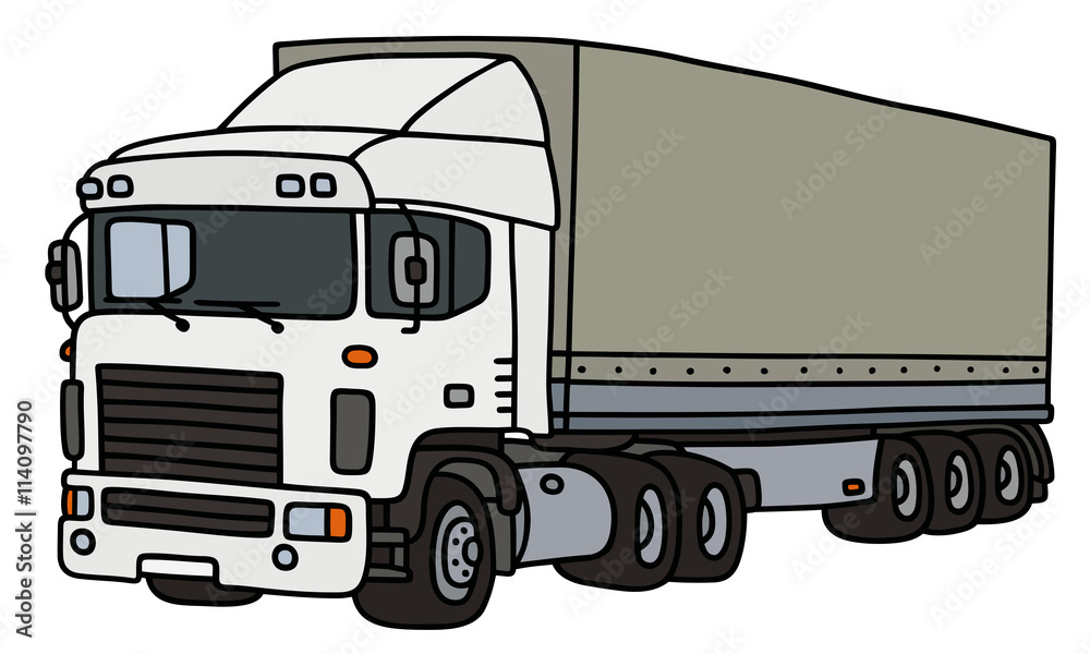 Semi trailer truck / Hand drawing, vector illustration Semi trailer truck / Hand drawing, vector illustration