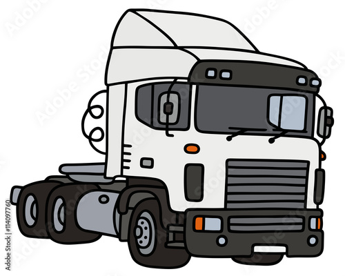 Towing truck / Hand drawing, vector illustration
