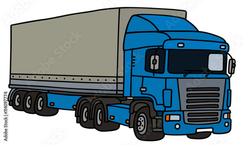 Semi trailer truck / Hand drawing, vector illustration