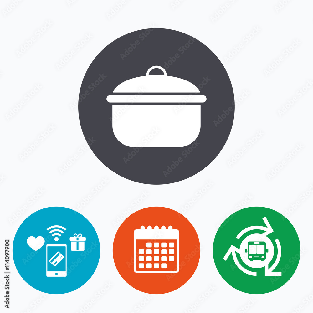 Cooking pan sign icon. Boil or stew food symbol. Cooking pan sign icon. Boil or stew food symbol.