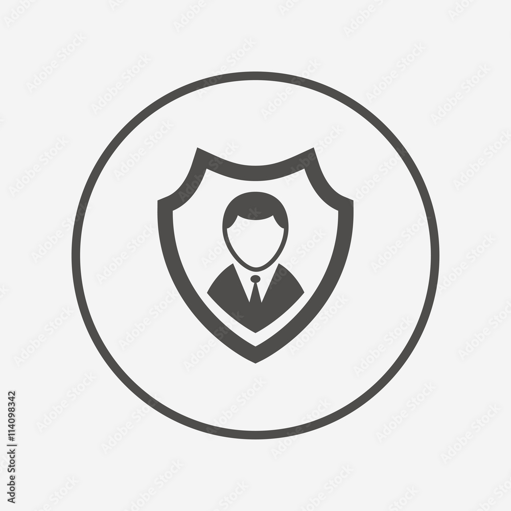 Security agency icon. Shield protection symbol.