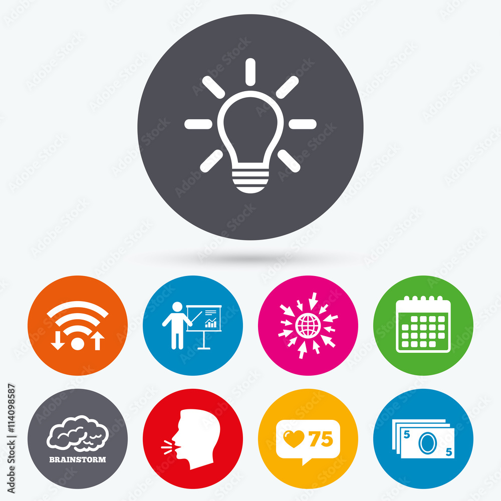 Presentation billboard, brainstorm. Cash money.