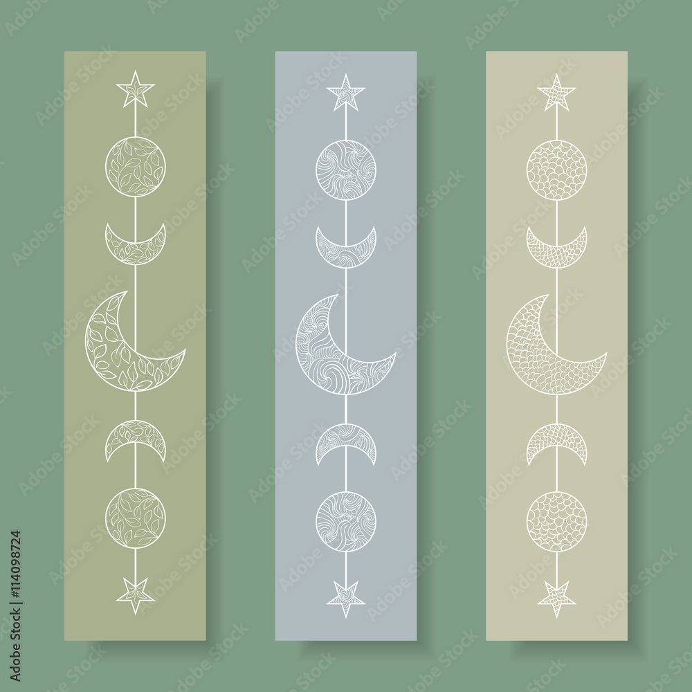 Set of openwork moon and star for your design. Vector Set of openwork moon and star for your design. Vector