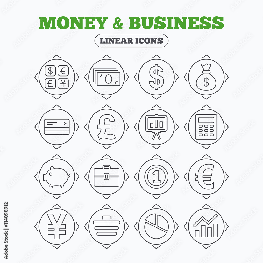 Fototapeta premium Money and business icon. Cash and cashless money
