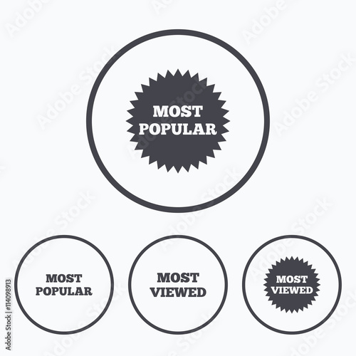 Most popular star icon. Most viewed symbol.