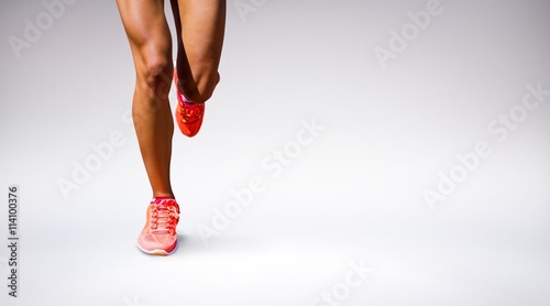 Fotografie, Obraz Composite image of close up of sportswoman legs