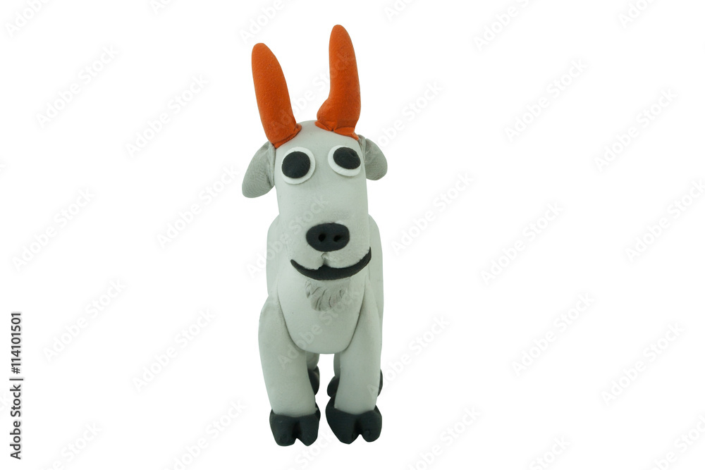 gray goat made from plasticine In concept wild life gray goat made from plasticine In concept wild life