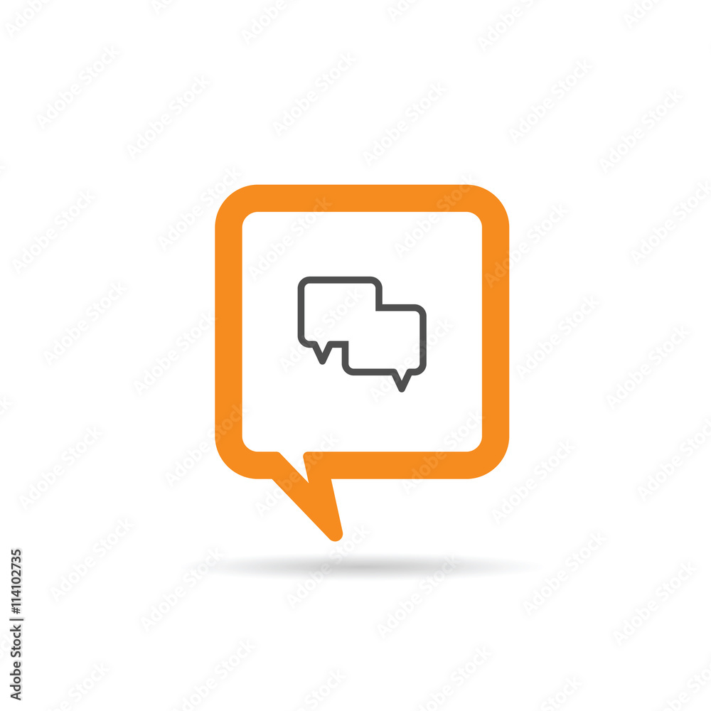 square orange speech bubble design icon illustration square orange speech bubble design icon illustration