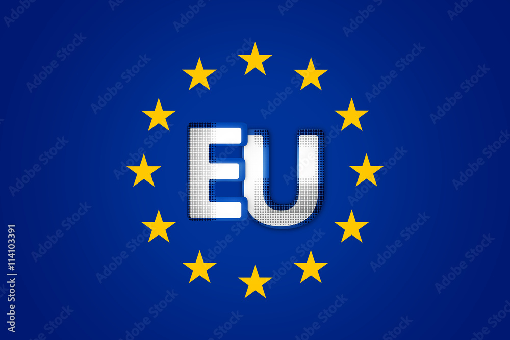 Flag of Europe Background blue color design 3d render Flag of Europe Background blue color design 3d render