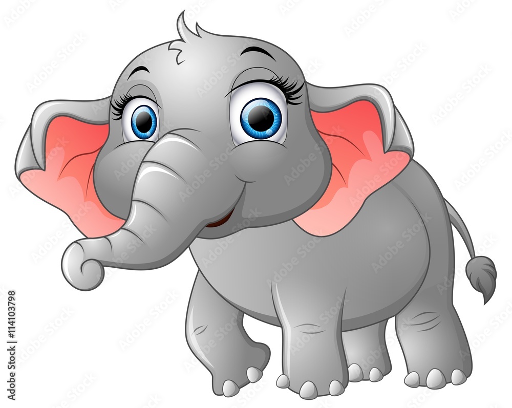 Cute happy elephant cartoon