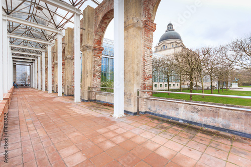 Fotografi Bavarian state chancellery building,  Munich, Upper Bavaria, Bavaria, Germany