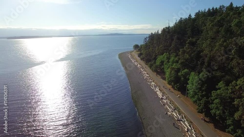 Wallpaper Mural West Seattle, Washington Lincoln Park Beach Coastline Aerial Sunny Reflection on the Water Torontodigital.ca
