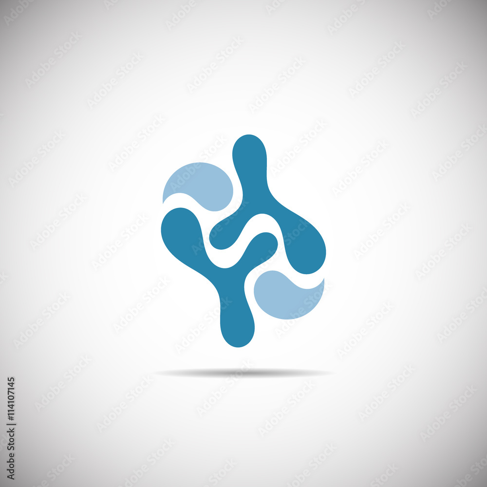 Blue logo on white background with shadow Blue logo on white background with shadow