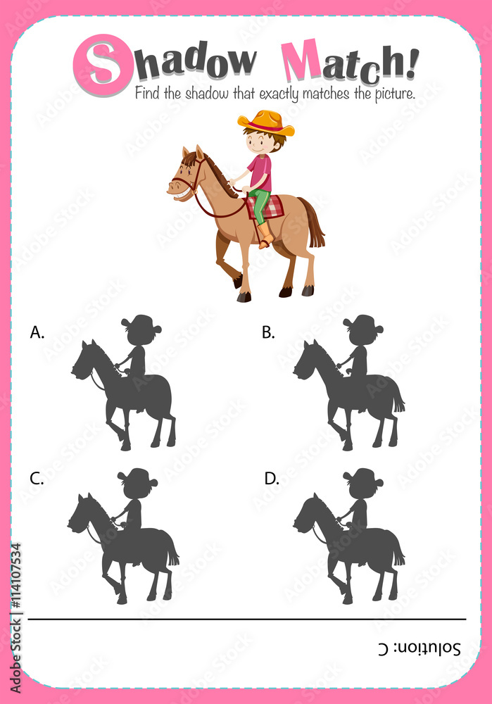 Obraz premium Game template for shadow matching farmer