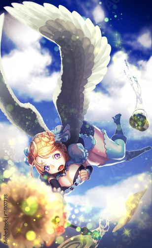 空飛ぶメイド Stock イラスト Adobe Stock