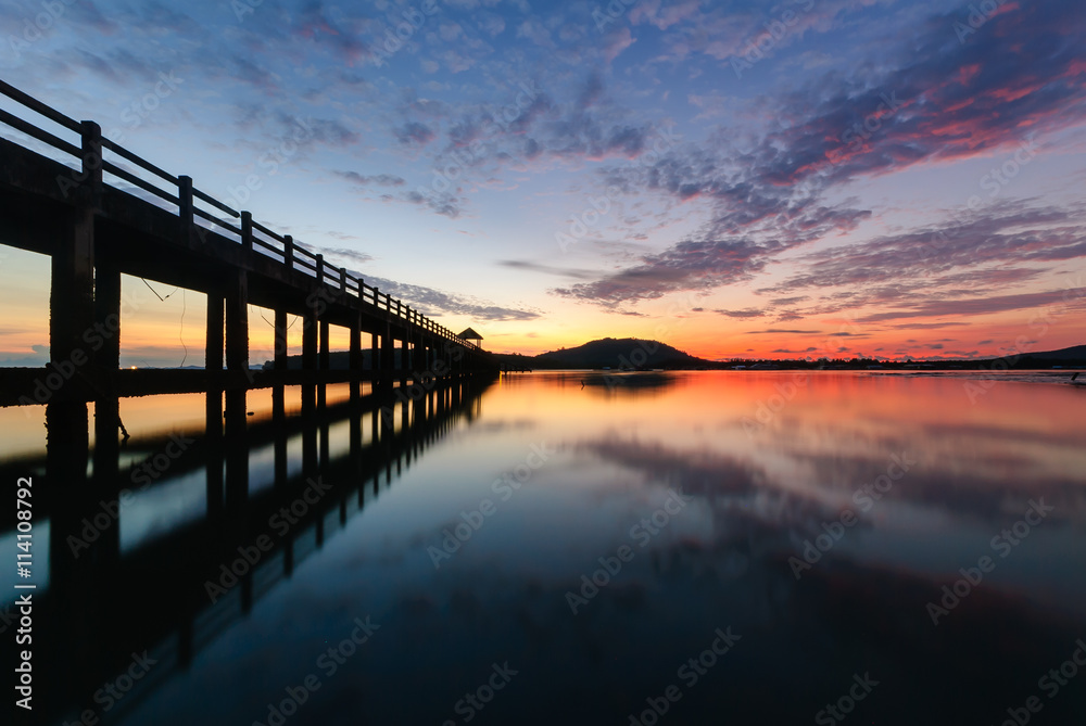 The bridge with the morning light. The bridge with the morning light.