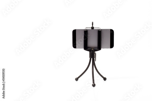 Mobile Phone isolated on tripod