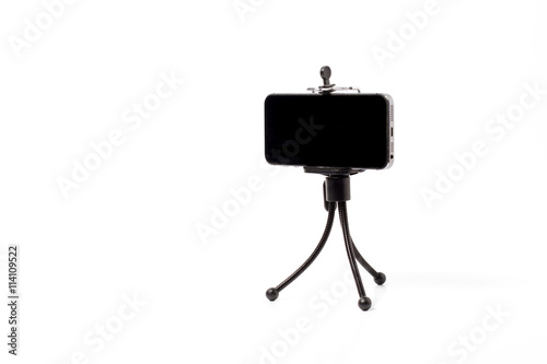 Mobile Phone isolated on tripod