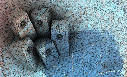 3d party sound system composition grungy render