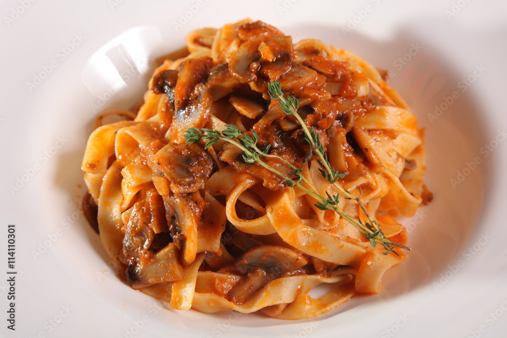 pasta with mushrooms and sauce pasta with mushrooms and sauce