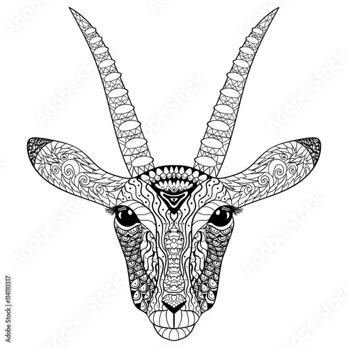 Adult coloring page for antistress art therapy. 