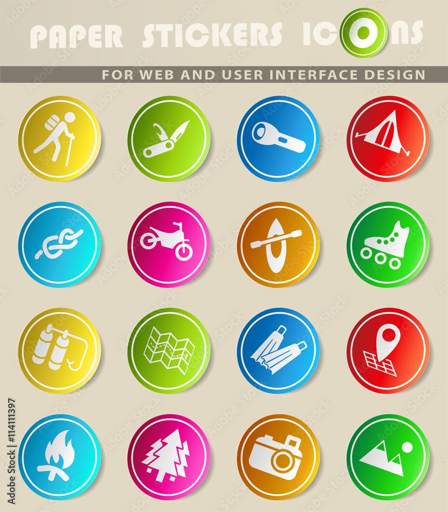 Active recreation icon set Active recreation icon set