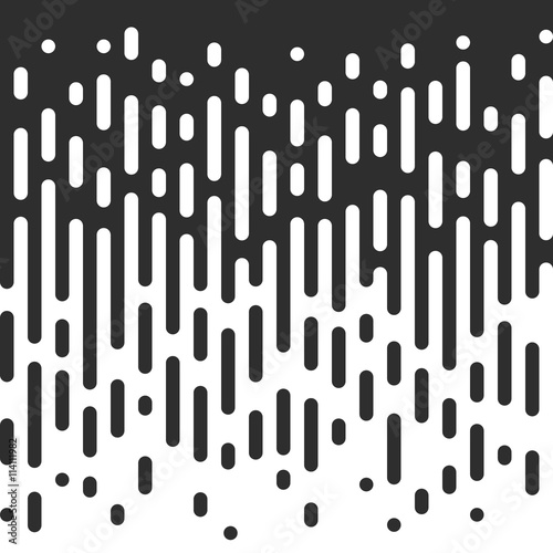 Vector Seamless Black And White Irregular Rounded Lines.